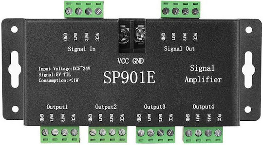 Sp901e LED Пикселен SPI Усилвател Повторител Адресируем LED Лента Dream Color Програмируем LED Матрикс Панел 5V~24V