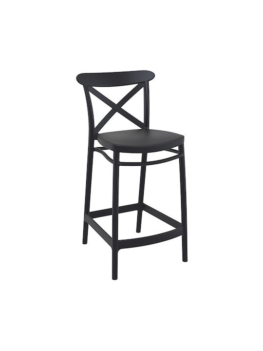 Stool for Bar Outdoor Cross Bar 65 Black 50x45x96cm