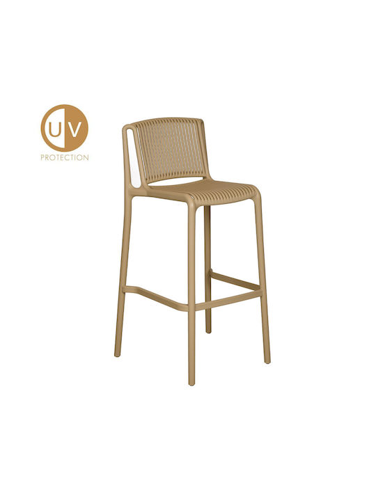Bar Stool made of Polypropylene Polly Beige 4 Pieces 52.5x49x100cm