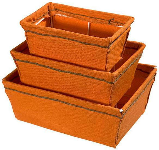 JK Home Decoration Easter Basket Egg Fabric Orange 18x18cm Set 6pcs