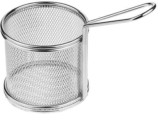 Dianomiki Frittierkorb Servierkorb Metallisch mit Durchmesser 9cm und Höhe 8.5cm 1Stück