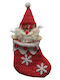 Christmas Decorative Red Socks with Santa Claus H25cm