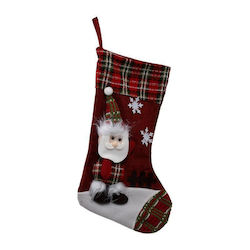 Santa-Snowman Christmas Stocking with Santa Claus Red 2pcs