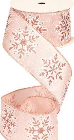 Weihnachtliche Farbband Stoff Rosa 10x6cm 1Stück