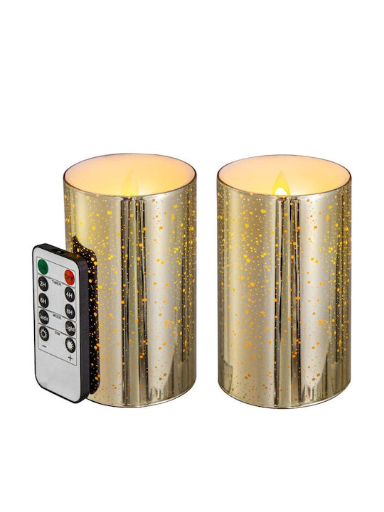 Artekko Christmas Glass Gold Candle 12.7x7.6cm