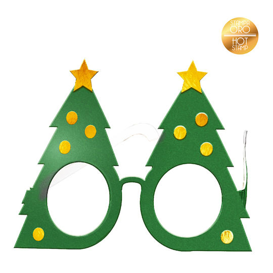 Χριστουγεννιάτικα Γυαλιά με Σχέδιο Δέντρο 6τμχ