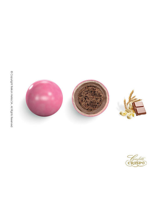 Confetti Crispo Crispy Κουφέτα Krixi σε Σχήμα Στρογγυλό με Γεύση Σοκολάτα Ροζ 900gr