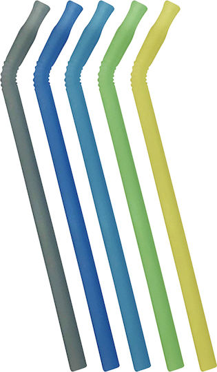 B.Box B-box Silicone Straw Set 5 Pieces with Cleaning Brush Pool Party
