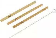 OLABamboo Straws Καλαμάκια Μπαμπού Καφέ με Βουρτσάκι 3τμχ