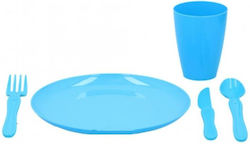 Alpina Serviergeschirr-Set Camping Picknick 21 Teile 26x24.5x11.5 cm Blau