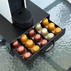 Suport Metalic Pentru Capsule Cafea 50 Capsule Nespresso 365 X 214 X 60 Mm Negru Mat