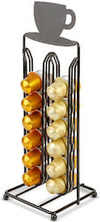 Suport Metalic Capsule Cafea – 28 Capsule Nespresso – 125 X 115 X 340 Mm – Negru Mat