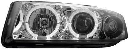 Φανάρια Εμπρός Angel Eyes Seat Leon Toledo 1999-2004 Chrome Λάμπες Η1 Σετ 2τμχ Seat Juνυαν