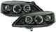 Front Led Angel Eyes Car Bulbs Opel Astra G 1998-2004 Black H1 Bulbs Set 2 Pieces Swo01b