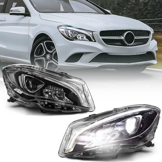 Set Front Lights Mercedes-Benz Cla W117 13-19 Look Facelift Black Full Led Drl 2 Pieces 0033359