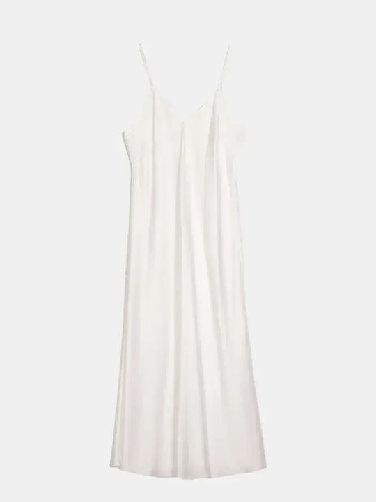 Satin Nachthemd Träger Weiß Größe L XL