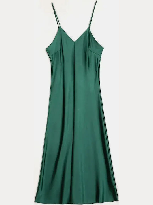 Satin Nachthemd Träger Grün Größe L XL