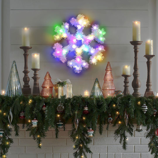 Decorațiune De Crăciun Fulgi De Zăpadă Led Colorați 32 Cm