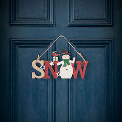 Wooden Christmas Decoration Snowman Hanger 17 X 9 Cm