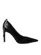 Leather Pointed Toe Black High Heels