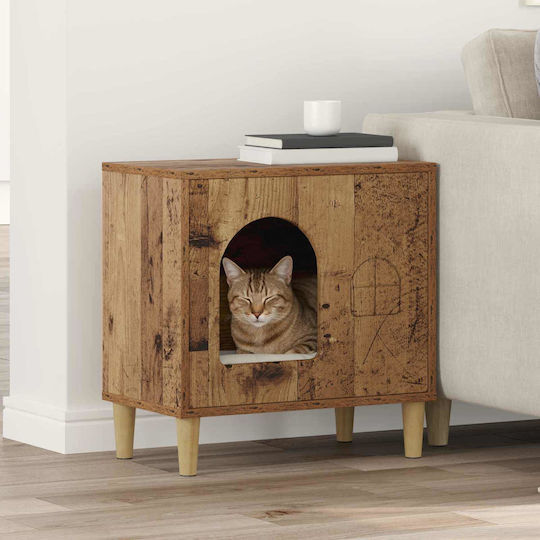 Vidaxl Casă Pentru Pisici Lemn Vechi 51 X 30 X 52 Cm Lemn Prelucrat