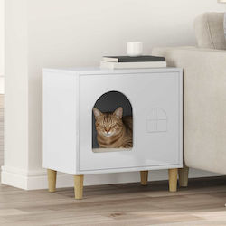 Vidaxl Къща За Котка Лъскаво Бяло 51 X 30 X 52 ...