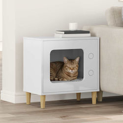 vidaXL Katzenbett Leuchtend Weiß 51 x 30 x 52 c...