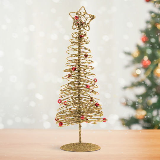Metallic Christmas Tree Christmas Ornament 28 Cm Gold