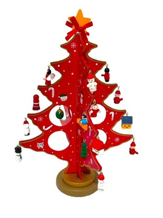 Christmas Decoration Diy Craft Miniature Christmas Tree Baubles 30 X 25 Cm Red