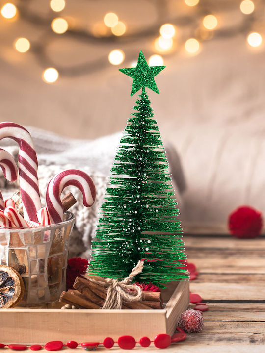Mini Artificial Pine Decoration Glitter 18 Cm 4 Colors