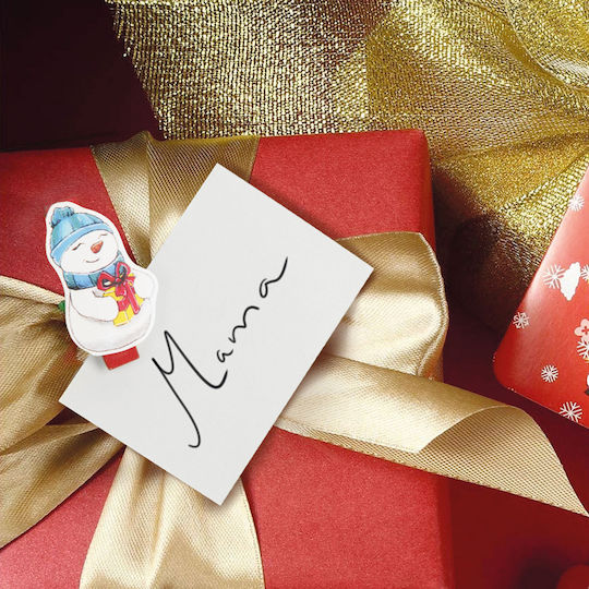 Christmas Clips Ribbon Snowman 22 X 35 Mm 18 Pcs 2 M Pack