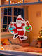 Fensterdekoration – Weihnachtsmann Form – Saugnapf – 30 x 29 cm – Rote