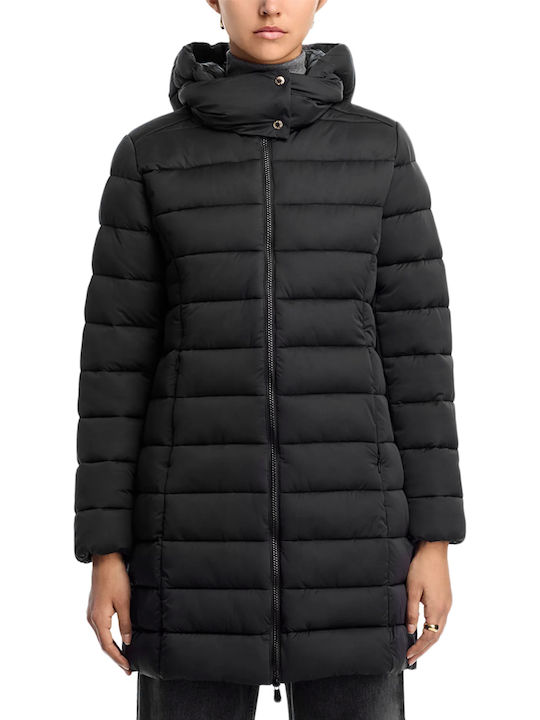 Jachetă de femei Puffer Impermeabilă și antivant Black