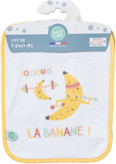 Babycalin Bavetă material textil cu bandă de dantelă