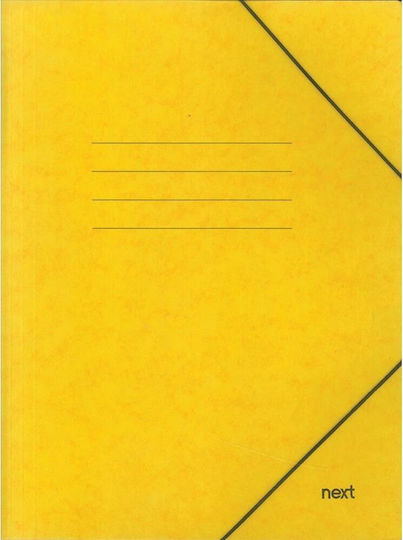 Next Folder Prespan with Rubber Band for Paper A4 Yellow