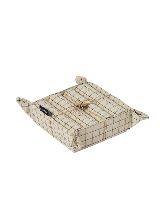 Kentia Plato Towel from 100% Cotton in Beige Color 35x50cm 5pcs
