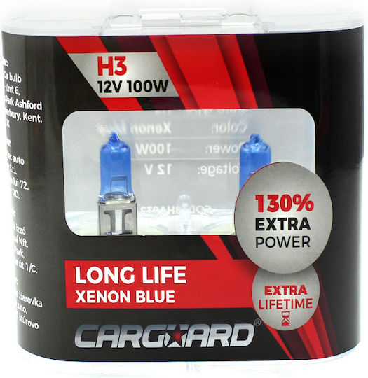 Set 1 Set 2 Halogen H3 Bulbs 100W +130% Intensity Long Life CarGuard