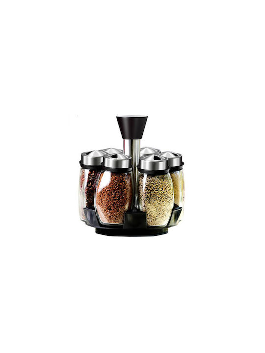 Inox Tabletop Rotating Spice Rack Ot-107 7pcs