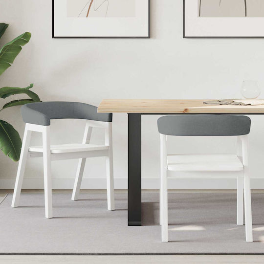 Outdoor Chair Wooden White 2pcs 54x57x73cm