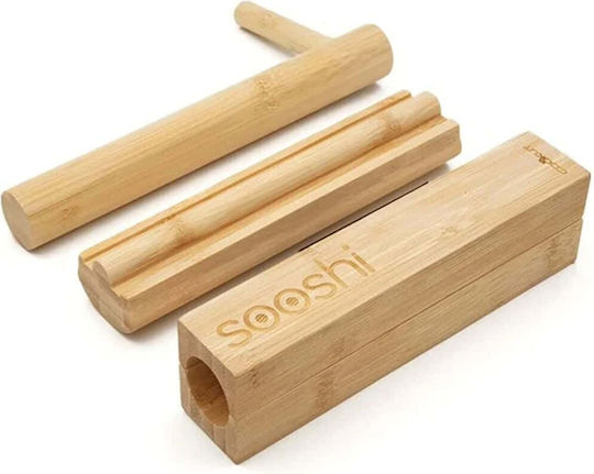 Εργαλεία Παρασκευής Σούσι Maki Σετ 3τμχ Sooshi 20x5x4cm Natural Cookut Bamboo