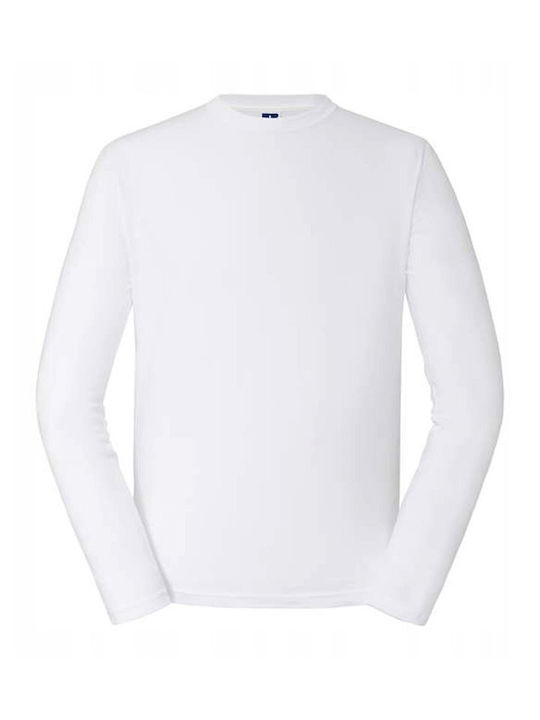 Russell Europe Unisex Διαφημιστικό T-shirt Μακρυμάνικο White
