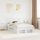 Double Wooden Bed White for Mattress 137x203cm