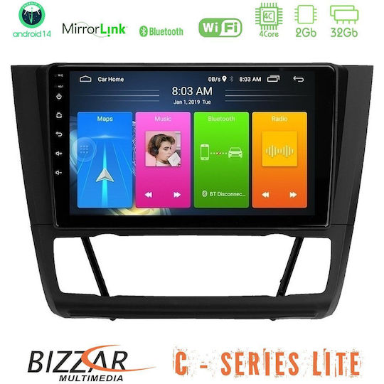 Bizzar Ηχοσύστημα Αυτοκινήτου για BMW E81 / E82 / E87 2007-2011 με A/C (Bluetooth/USB/AUX/WiFi/GPS/Apple-Carplay/Android-Auto) με Οθόνη Αφής 9"