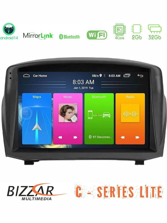 Bizzar Car Audio System for Ford Fiesta 2008-2012 (Bluetooth/USB/AUX/WiFi/GPS) with Touch Screen 9"
