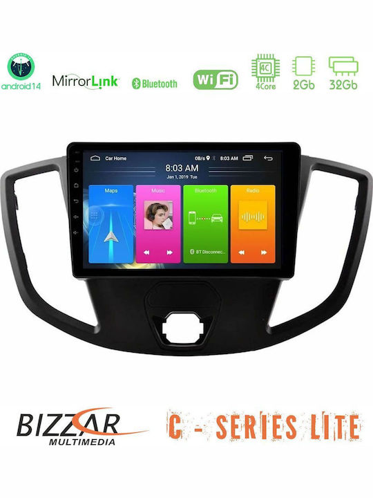 Bizzar Car Audio System for Ford Transit 2014 (Bluetooth/USB/AUX/WiFi/GPS) with Touch Screen 9"