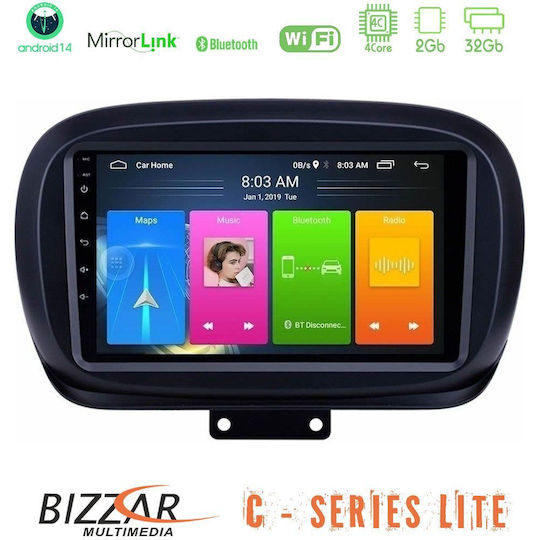 Bizzar Ηχοσύστημα Αυτοκινήτου για Fiat 500X 2015-2020 (Bluetooth/USB/AUX/WiFi/GPS/Apple-Carplay/Android-Auto) με Οθόνη Αφής 9"