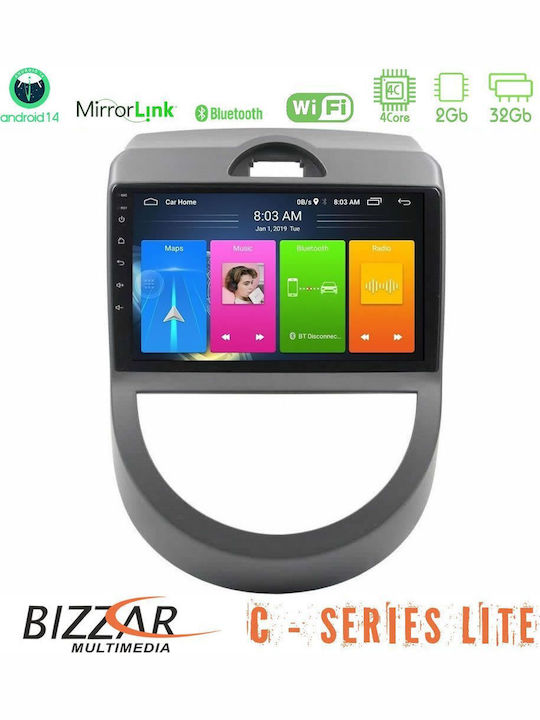 Bizzar Car Audio System for Kia Soul 2009-2011 Bluetooth USB AUX Wi-Fi GPS Apple CarPlay Android Auto with 9 Inch Touch Screen