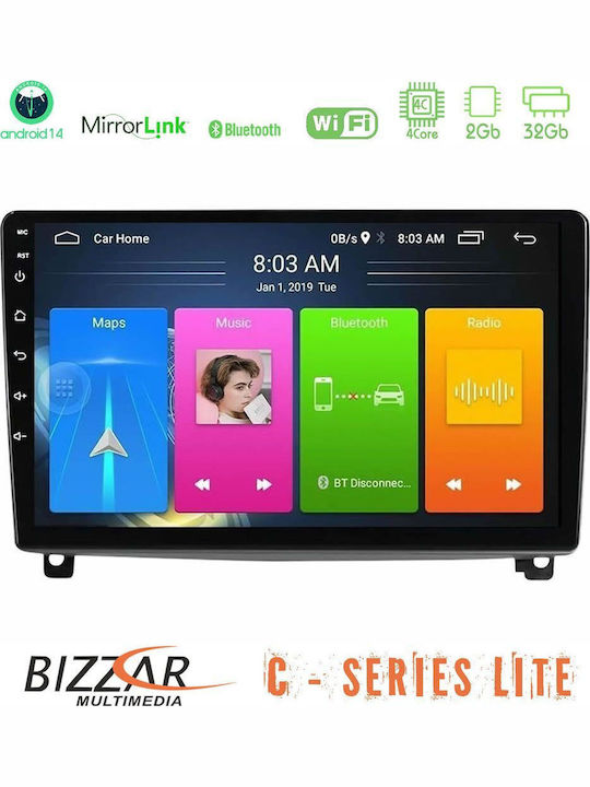 Bizzar Car Audio System for Peugeot 407 2004-2011 (Bluetooth/USB/AUX/WiFi/GPS/Apple-Carplay/Android-Auto) with Touch Screen 9"