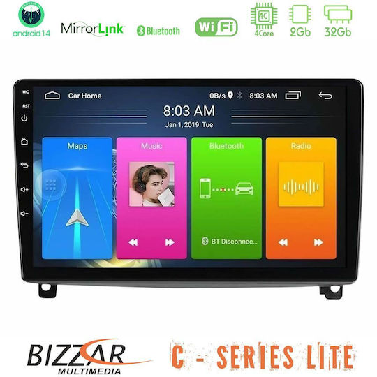 Bizzar Ηχοσύστημα Αυτοκινήτου για Peugeot 407 2004-2011 (Bluetooth/USB/AUX/WiFi/GPS/Apple-Carplay/Android-Auto) με Οθόνη Αφής 9"
