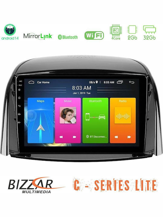 Bizzar Car Audio System for Renault Koleos 2007-2015 (Bluetooth/USB/AUX/WiFi/GPS/Apple-Carplay/Android-Auto) with Touch Screen 9"